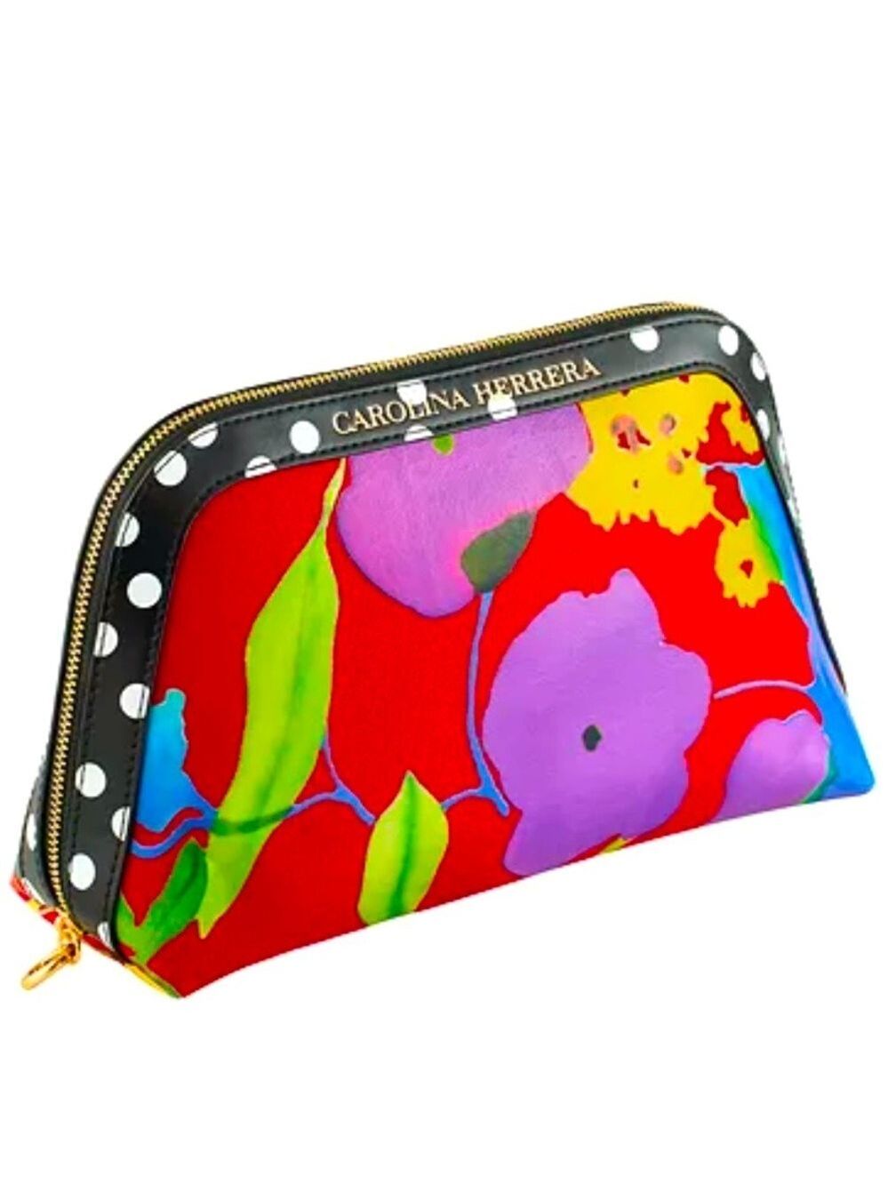 Carolina Herrera Red Floral Women's Makeup Bag Pouch New